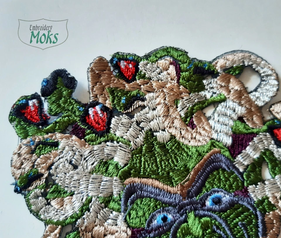 Gorgon Horror Head Handmade Embroidered Patch - Image 3 of 4