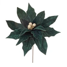 Melrose 91148DS 28 in. Polyester Poinsettia Stem Green - Set of 2