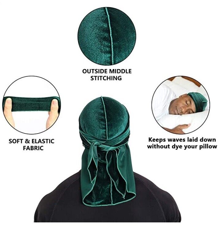 Pure Velvet Silky Long Lasting High Quality Durag for Waves