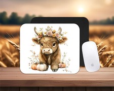 Highland Cow theme PC/laptop Mouse Pad, CHOICE, FREE shipping, gifts, farm, fall