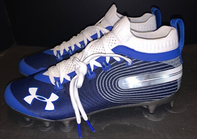 Under Armour Football Cleats Mens Spotlight MC Blue White Chrome 3020675-401  8