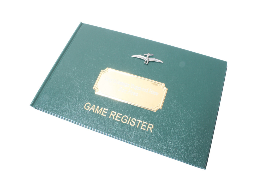Pterodcatyl Wings Game Record Book Gamekeeper Shoot Register Personalised 731 eBay