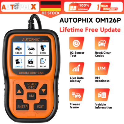 Autophix OM126P OBD2 Diagnosegerät Fehler Auslesegerät Auto Motor prüfen Scanner