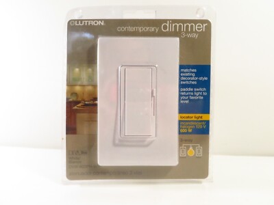 LUTRON DVW-603PH-WH DIMMER SWITCH 600 WATT 3-WAY 120 VOLT, NEW IN SEALED BOX