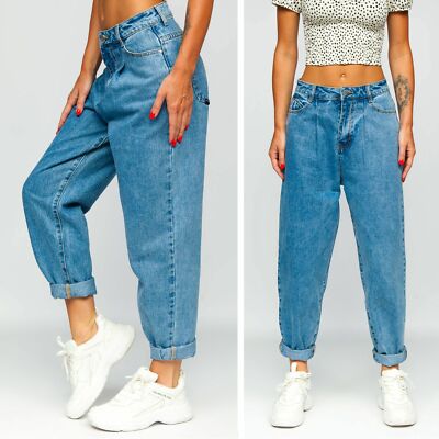 Jeans Hose Freizeithose Denim Casual Classic Clubwear Unifarben Damen BOLF Basic