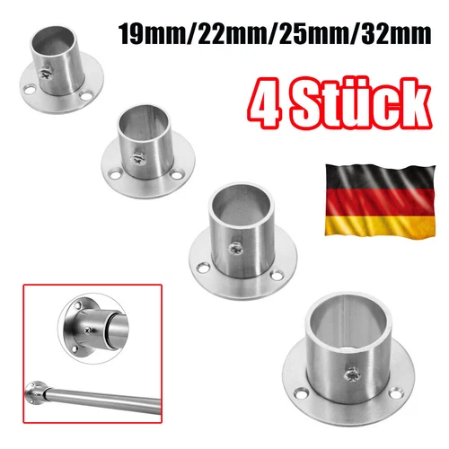 4 Stück Wandflansch Edelstahlbeschlag Wandanschluss Wandhalter Wandmontage DE - Bild 3 von 21