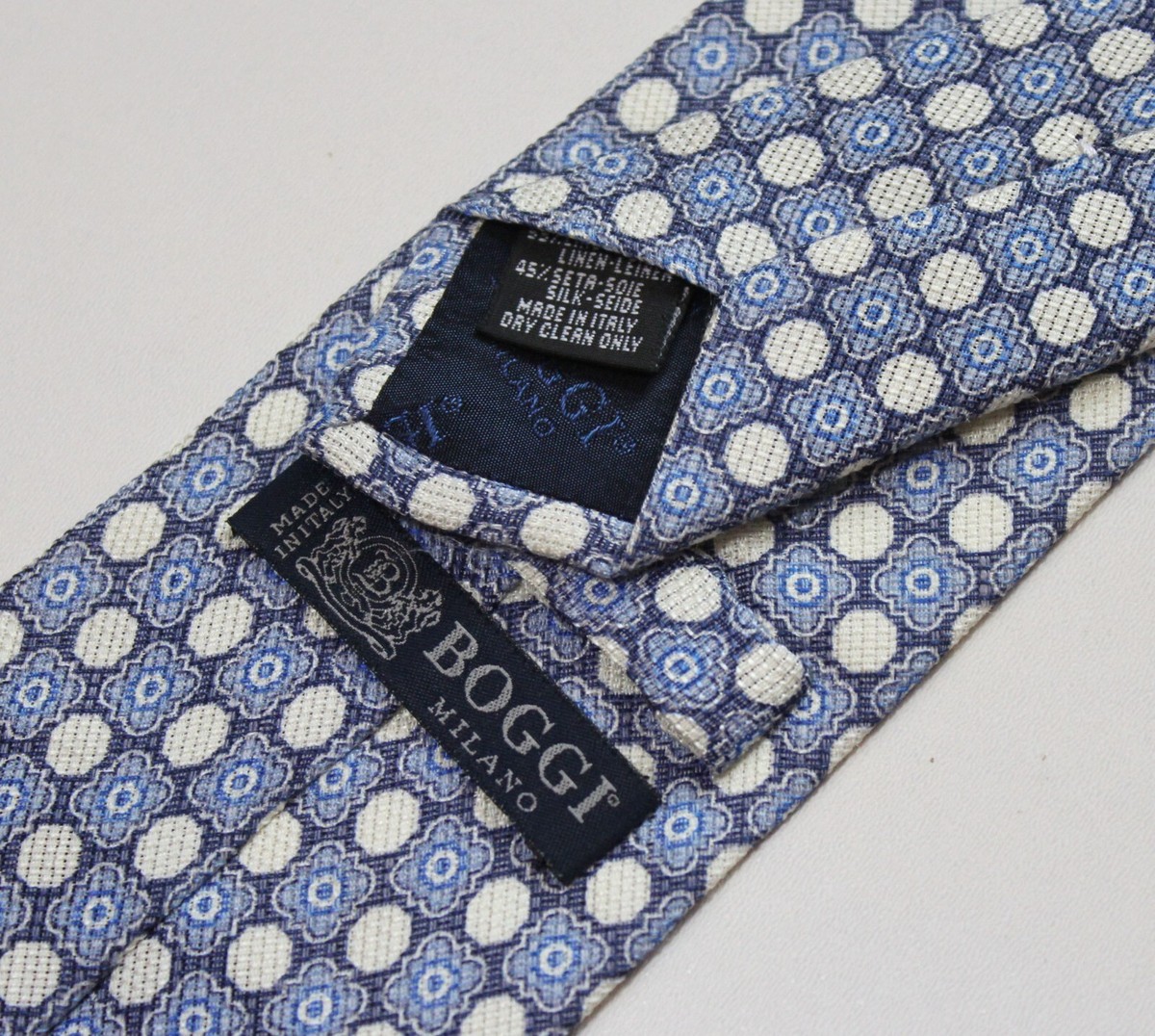 Men's Boggi Milano Classic Neck Tie Linen (55%) Silk (45%) Blend