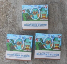 Dr. Squatch Men's Natural Soap Minecraft Diamond Scrub ~ 3 Bars ~ Brand New!