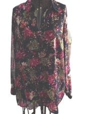Pleione Floral Blouse 1X NEW Feminine Romantic Chic!