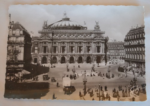 VTG B&W Photo RPPC Postcard Paris et Ses Merveilles Place de l'Opera by Guy 4x6 - Picture 2 of 7
