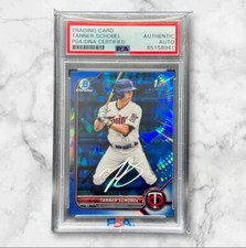 Tanner Schobel Signed 2022 1st Bowman Chrome Sapphire Refractor Auto PSA/DNA 