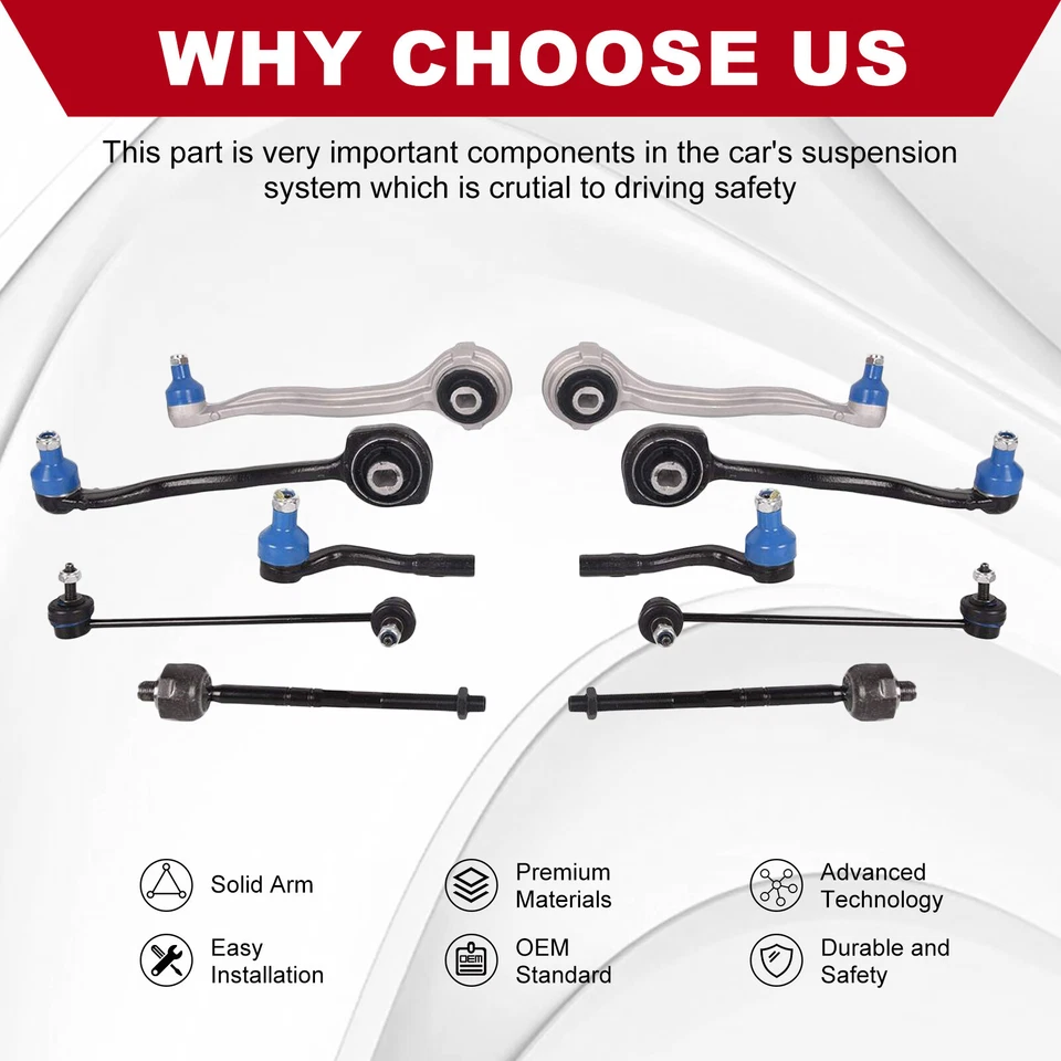 10Pcs Control Arm Tie Rod Sway Bar End Fits Mercedes-Benz C230 C240 C280 C320 - Image 3 of 4