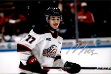 Michael Misa Signed Autographed 4x6 Photo Saginaw Spirt / San Jose Sharks
