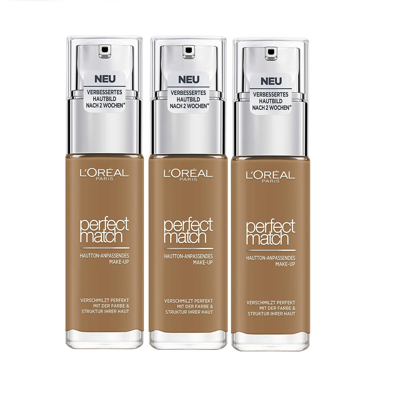 3 x L'Oreal Paris Perfect Match  (True Match) Foundation  | 8.5D/8.5W Toffee  |