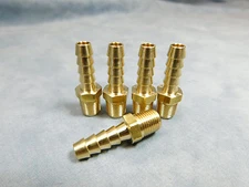 1/8" NPT X 1/4" HOSE BARB BRASS STRAIGHT FITTING ***LOT OF 5**** AIR FUEL MARINE