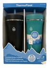 ThermoFlask 32oz Insulated Straw Tumbler Stainless Steel, Stainless Steel 2 Pk