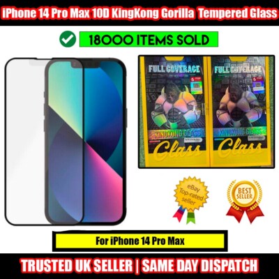 Für iPhone 14 Pro Max 100% Full Coverage 10D King Kong Gorilla Hartglas