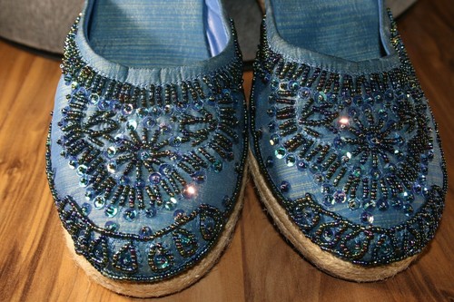 Madison Studio CAYMAN Stacked Wedge Bead Embellished Sandals Womens 10 - NWOB - Picture 8 of 12