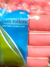 Curlers Large Pink Soft Foam Cushion Hair Rollers Tight Locking Clasp 2 Pack