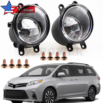 New Pair Of Fog Lights Lamps Front Bumper RH LH For Toyota Sienna 2011-2020 US