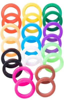 22x Key ID Caps Rubber Identifier Top Cover Keys Topper Ring Mixed Colors Marker