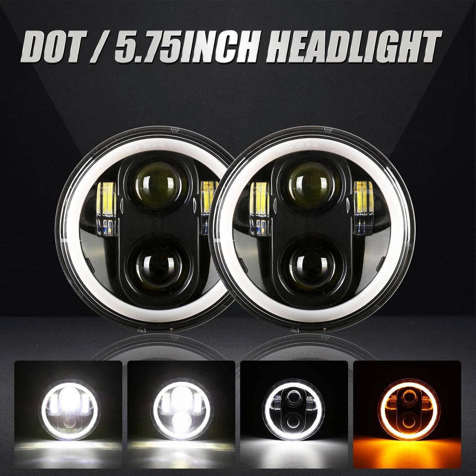 Faros LED HI/LO DRL DOT para Jaguar XJ6 XJS XJ12 4 PIEZAS 5-3/4" 5,75" pulgadas Foto 2 de 4