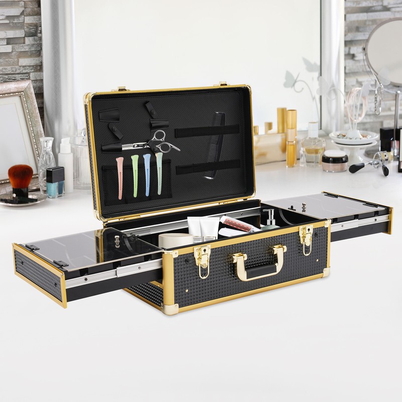 Barber Tool Box Case Organizer Storage Barber Carrying Case with Locks & Keys