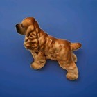 Vintage Porcelain Brown Cocker Spaniel Dog Figurine ♡ 2.5" Tall X 3.75" Long