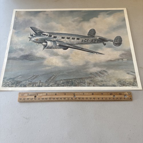Vintage Robert Banks Air Canada Aircraft Aviation Print Lockheed 10A Airplane