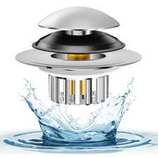 Bathtub Drain Stopper Universal, Pop Up Drain Stopper with Stainless Steel St...
