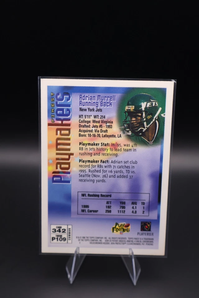 1996 Topps Finest - Adrian Murrell #342 - Protector Intact! - Image 2 of 2