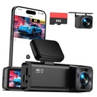 Dash Cam Front and Rear, 4K+1080P Dual Channel Dash Camera for Cars with Black