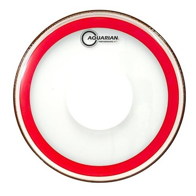 Aquarian Performance II Clear Drumhead 14'' w/Power Dot & Red Ring