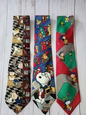 Snoopy Peanuts Mens Tie Lot Of 3