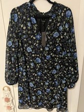 NWT Banana Republic Boho Floral Ruffle Mini Dress A line Size XS Oversized Flowy