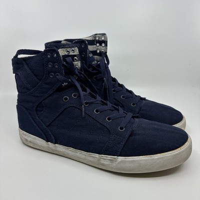 Supra Skytop Shoes Mens Size 12 US Navy White Muska 001 High Skate Retro Casual