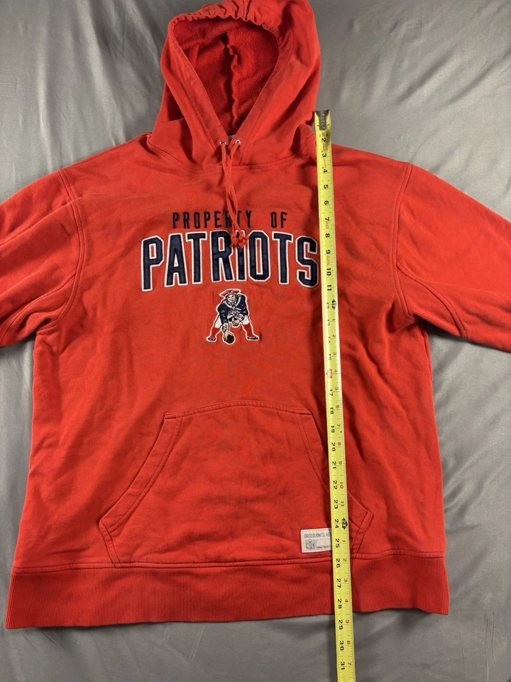 Sudadera con Capucha Pullover Roja XL Vintage Reebok NFL Gridiron Clásica New England Patriots Foto 2 de 4