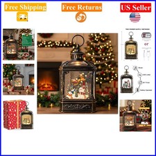 10.1'' Lighted Snow Globe with Flying Santa, Reindeer, Music, Timer