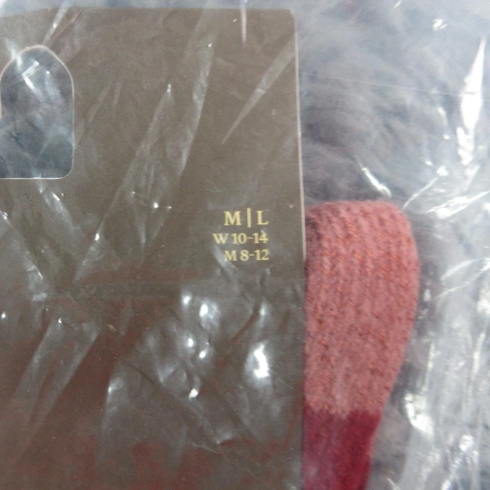 Acogedores calcetines de salón de felpa Earth Fair Isle unisex M/L granate rojo pantorrilla cálidos nuevos con etiquetas Foto 3 de 4