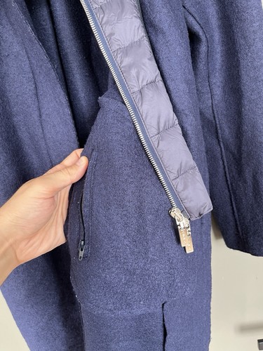 Gimos Blue Wool Parka w/ Detachable Down Hood & Vest sz 46 - Picture 17 of 21