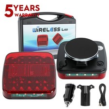2x7pin Wireless Magnetic Trailer Tail Light Kit Rechargeable Towing Light Kit