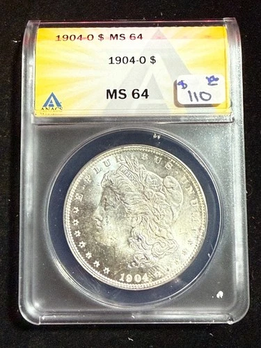 1904 O MORGAN DOLLAR  ANACS MS 64 460