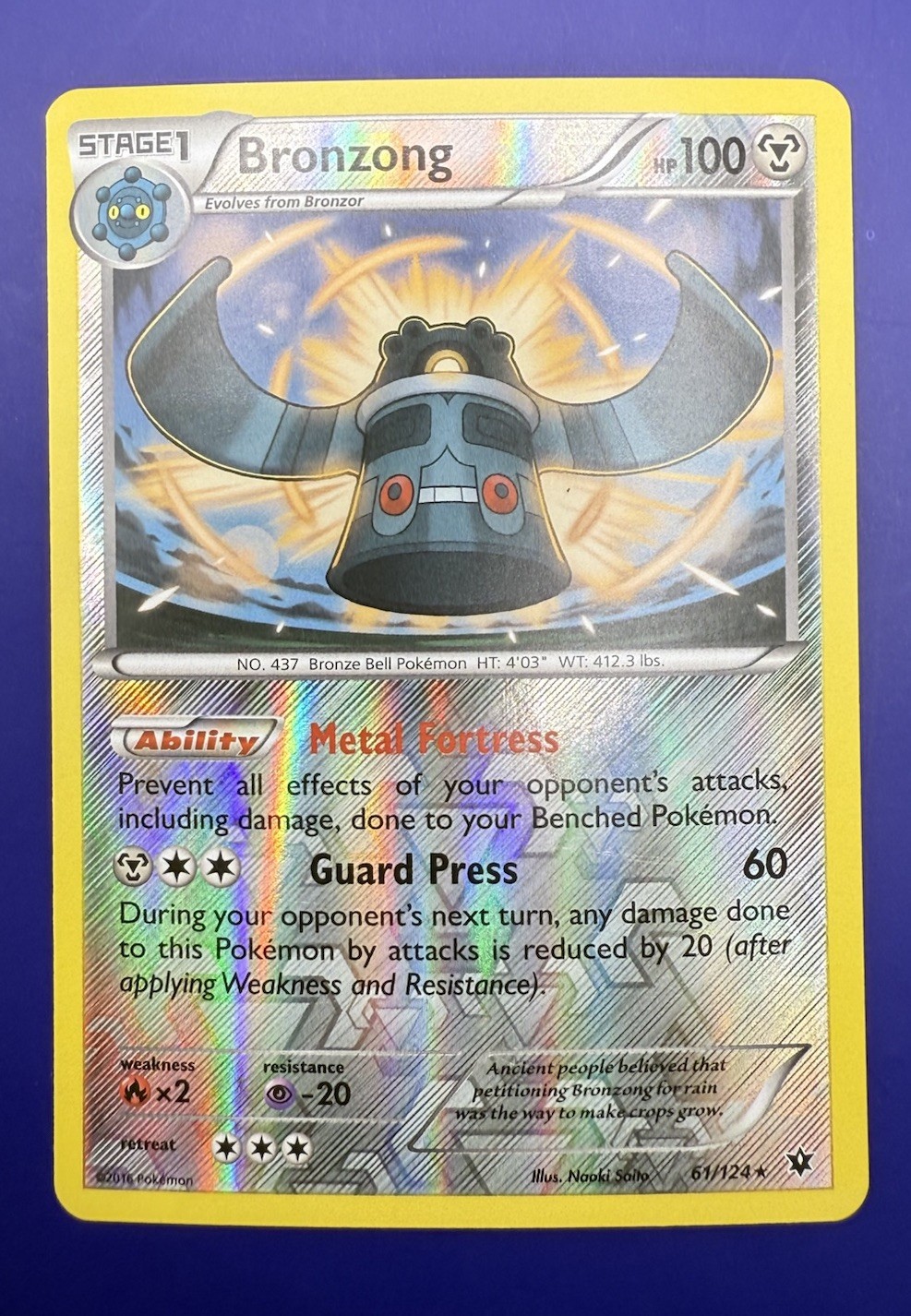 ☢️Bronzong #61/124 Reverse Holo XY - Fates Collide Pokemon card LP