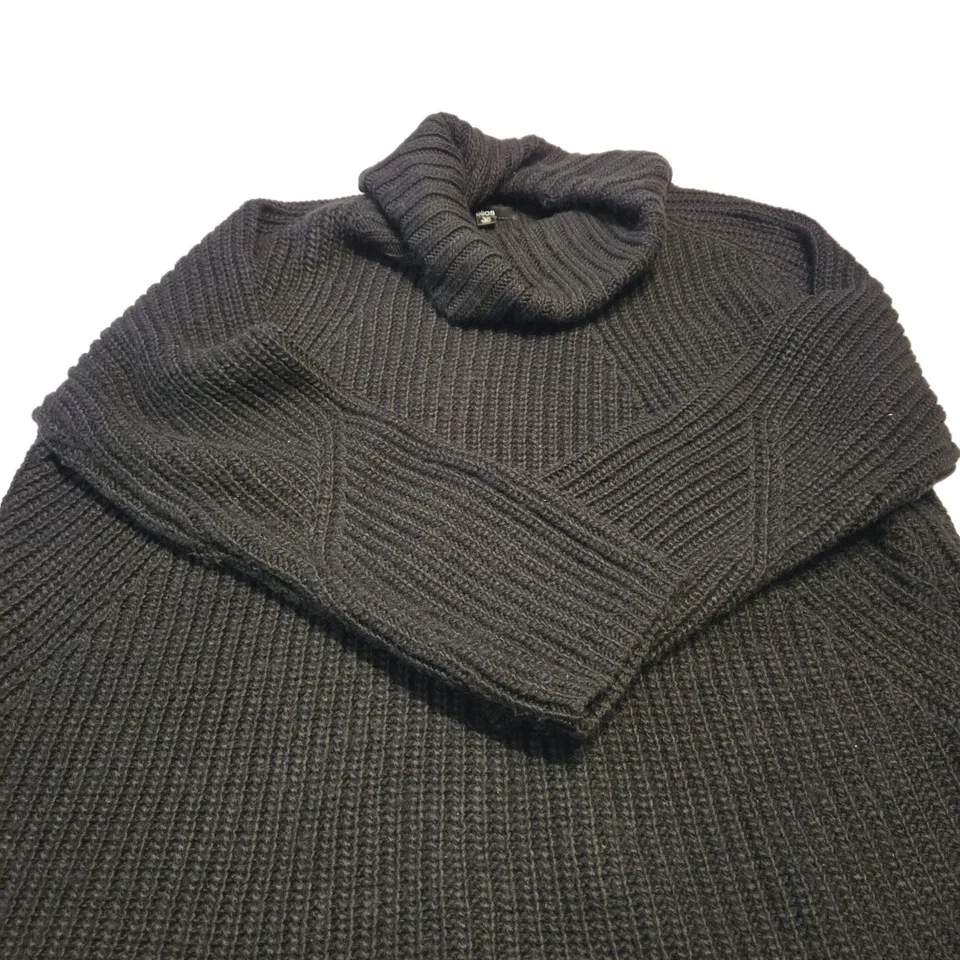 Suéter acanalado túnica cuello capucha negro Ellos para mujer talla grande 2X (26/28) 10 % lana Foto 3 de 4