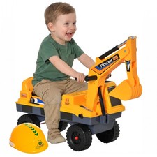 Aosom Kids Ride on Tractor with Storage, Excavator Scooter Gift for Kids