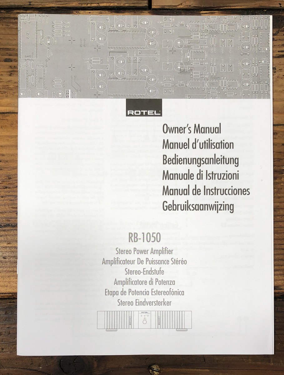 Rotel RB-1050 Amplifier Owners / User Manual *Original*