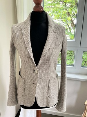 D by D*Syoukai Luxus Blazer Strick Baumwolle Leinen, Größe 36 wie neu
