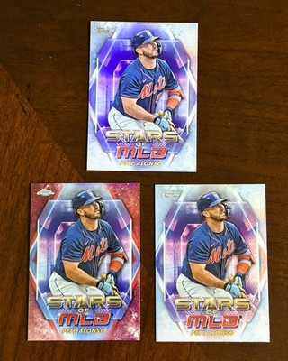 2023 Topps Chrome Baseball Pete Alonso Stars Of MLB Red 64/75 plus Chrome & Base