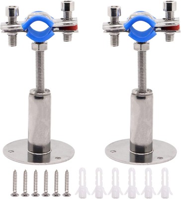 Pipe Clamps Wall Mount, Stainless Steel Ceiling Mount Supports Silver 