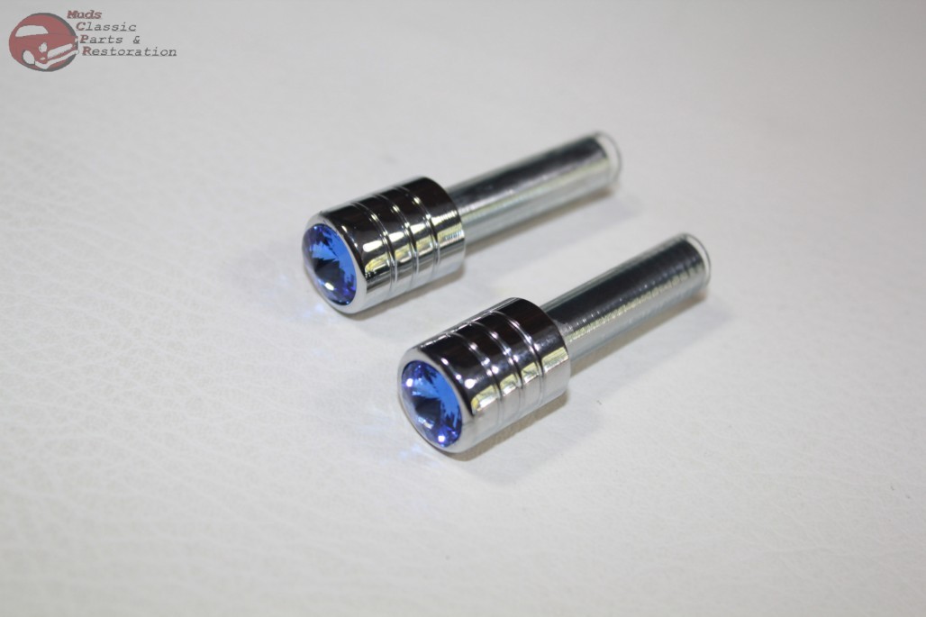Blue Medium Swarovski Diamond Door Lock Knobs Custom Truck Hot Rat Street Rod